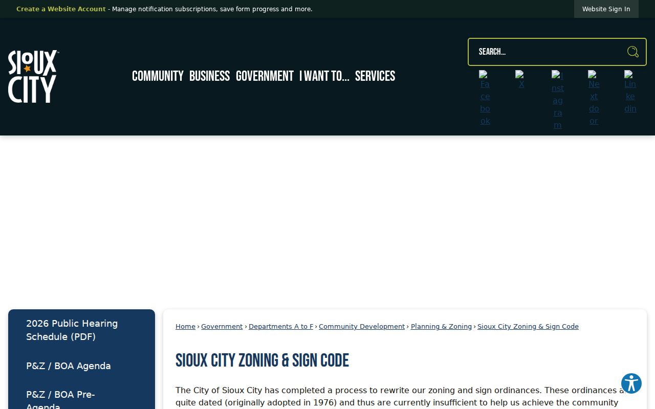 Sioux City neighbors zoning and block lookup source