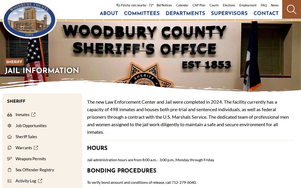 Sioux City resident lookup jail and IowaVINE page