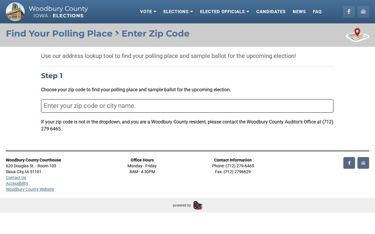 Sioux City ZIP code directory polling place search by ZIP or city